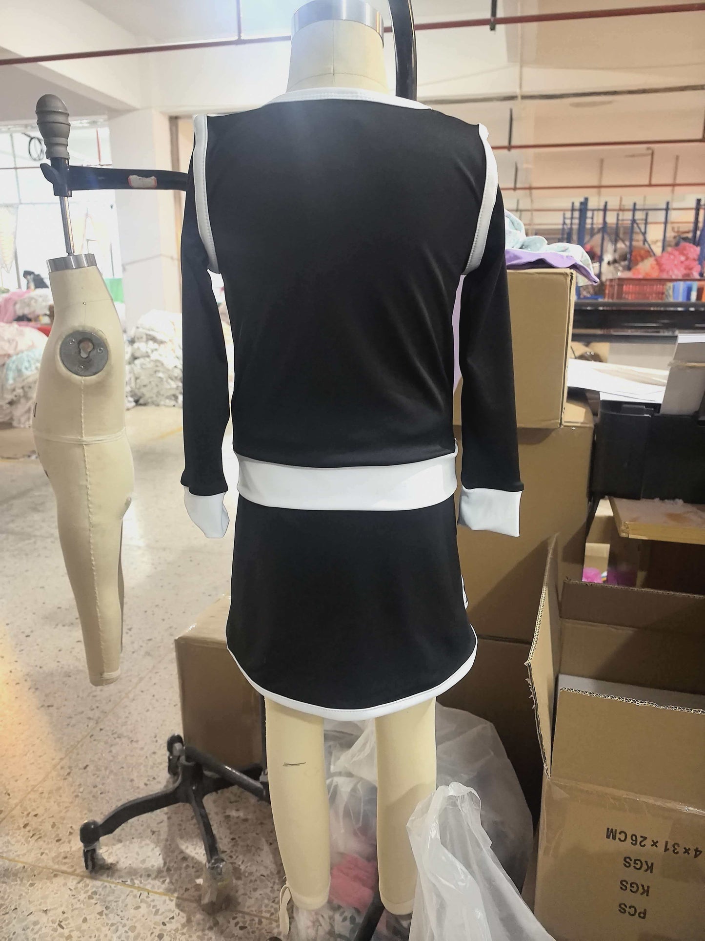 GLD1481 Black White Long-Sleeved Skirts Girls Yoga Sets 202602 RTS