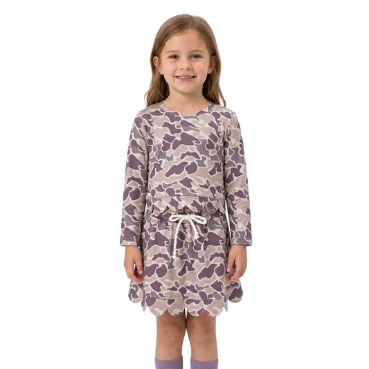 GLD1614 Hunting Camo Scallop Edge Yoga Girls Skorts Set 202609 RTS
