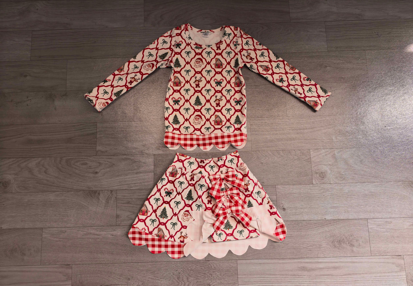 no MOQ GLD1676 pre-order baby girl clothes santa print toddler girl christmas yoga skirt outfit-real pic 2026.8.21