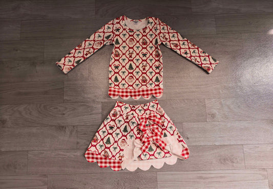 no MOQ GLD1676 pre-order baby girl clothes santa print toddler girl christmas yoga skirt outfit-real pic 2026.8.21