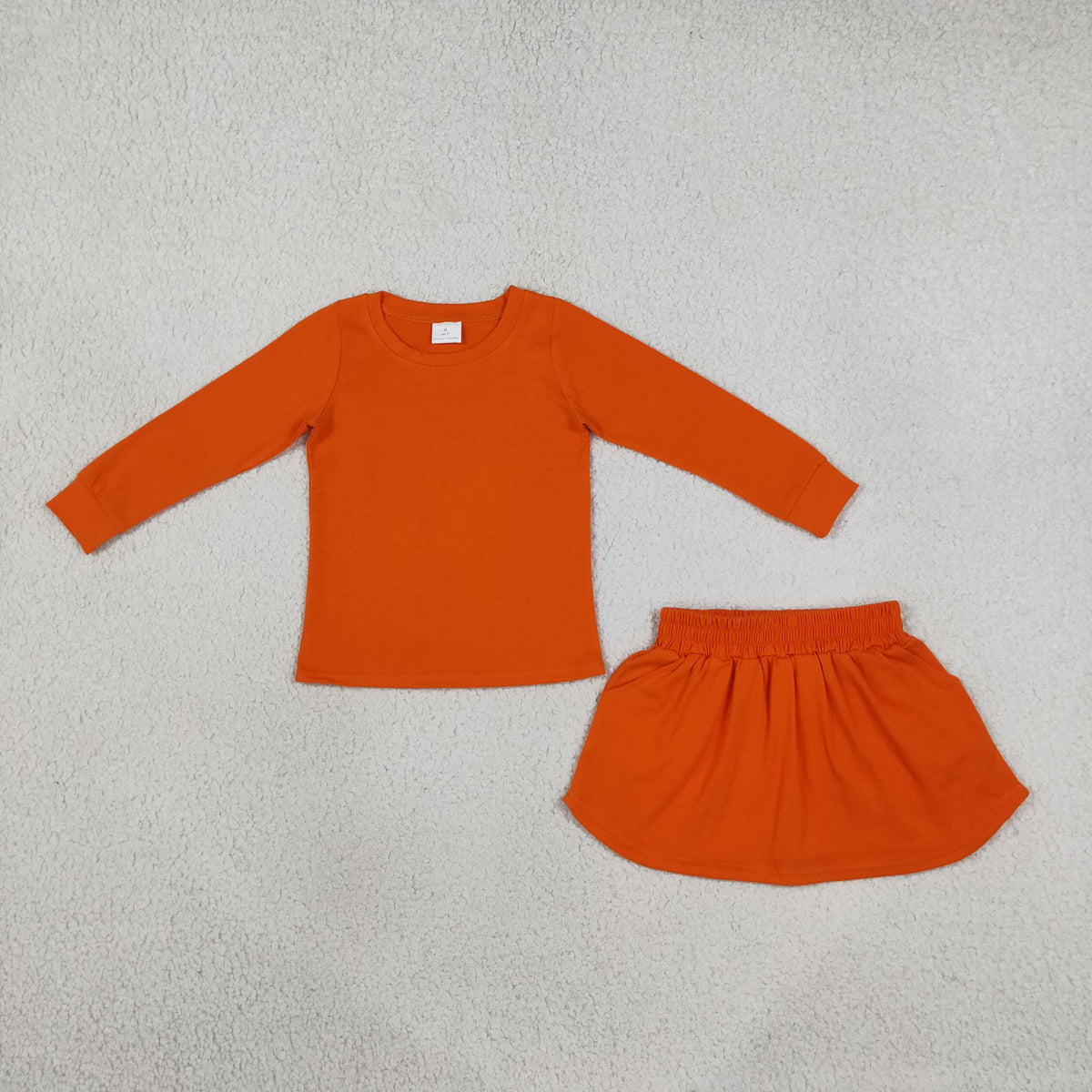 Solid Color Cotton Girls Skorts Sets Kids Sibling Matching Clothes