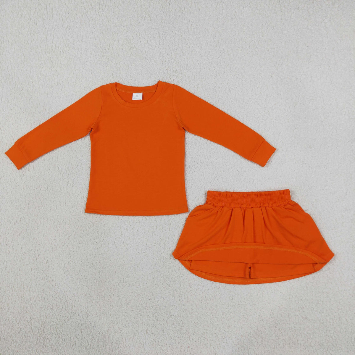 Solid Color Cotton Girls Skorts Sets Kids Sibling Matching Clothes