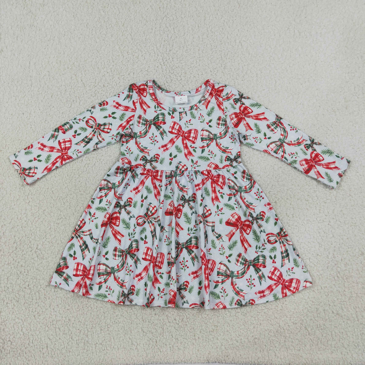 GLD1709 Christmas Coquette Bows Girl's Dress 202609 RTS