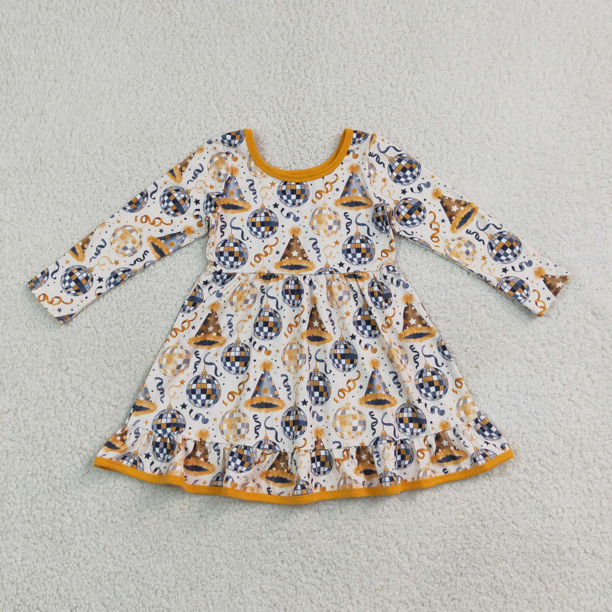 GLD1723 Happy New Year Gold Girl's Dress 202609 RTS