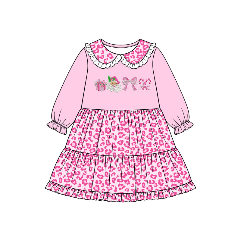 Preorder MOQ 5 pcs Each Style Christmas Santa Leopard Kids Matching Clothes