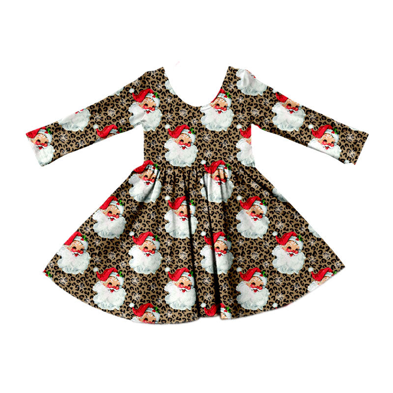Preorder MOQ 5 pcs Each Style Christmas Santa Leopard Kids Matching Clothes