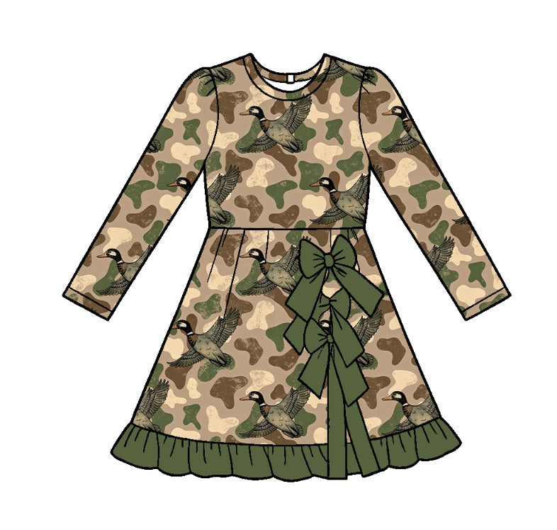 Preorder MOQ 5 pcs Each Style Hunting Camo Ducks Bows Kids Matching Clothes
