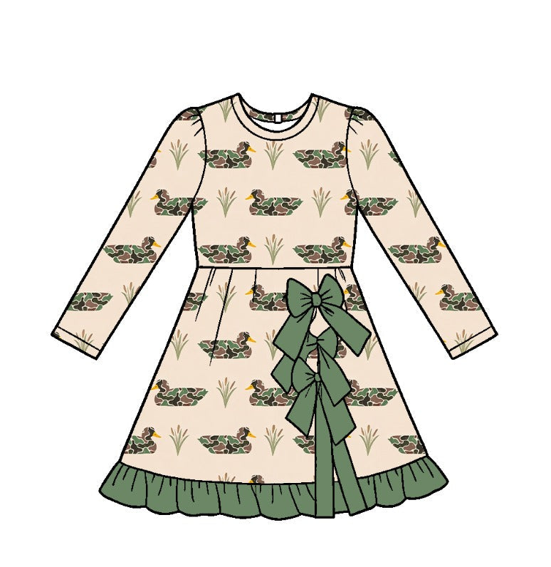 Preorder MOQ 5 pcs Each Style Mallard Ducks Camo Bows Kids Matching Clothes