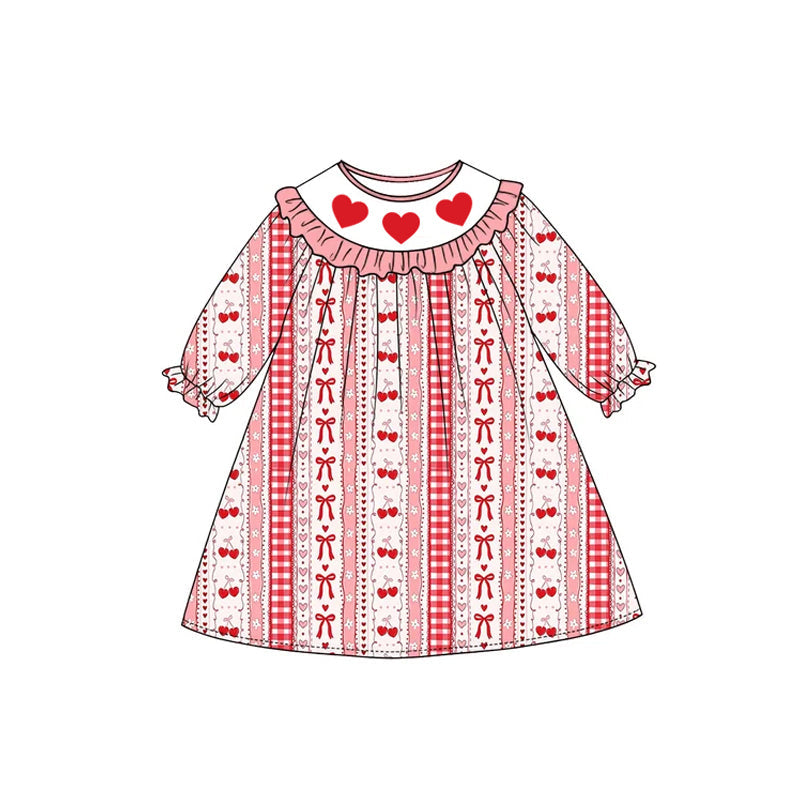 Preorder MOQ 5 pcs Each Style Cherry Love Red Plaid Kids Matching Clothes