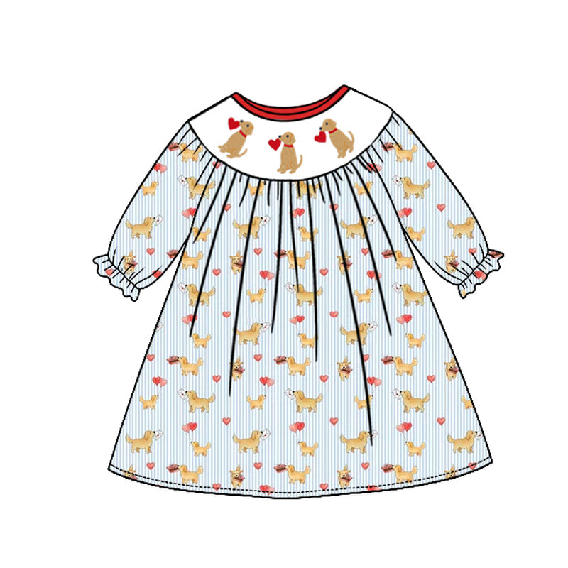 Preorder MOQ 5 pcs Each Style Valentine's Day Puppy Love Stripe Kids Matching Clothes