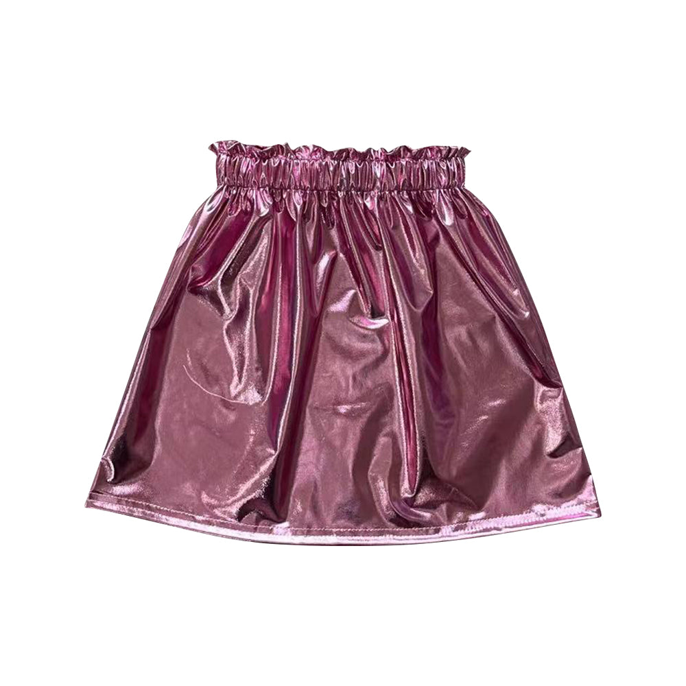 GLK0014 Pink leather  Girls Dresses