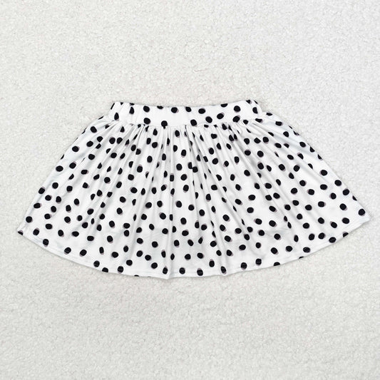 GLK0031 Black polka dot white skirt