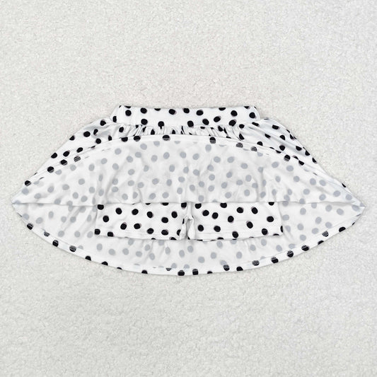 GLK0031 Black polka dot white skirt