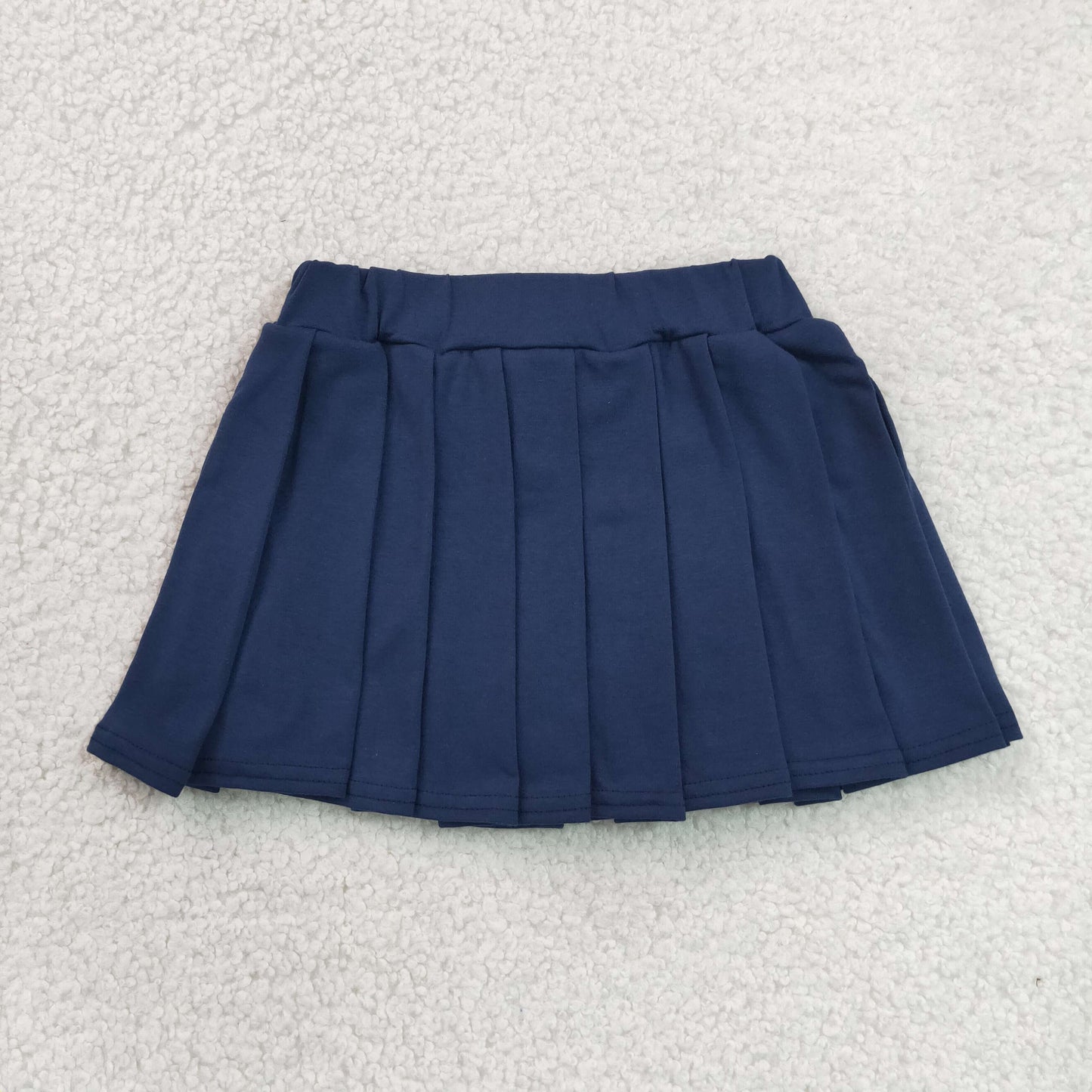 GLK0108 Girls Boutique Pure Cotton Navy Blue Pleated Skirts 202606 RTS