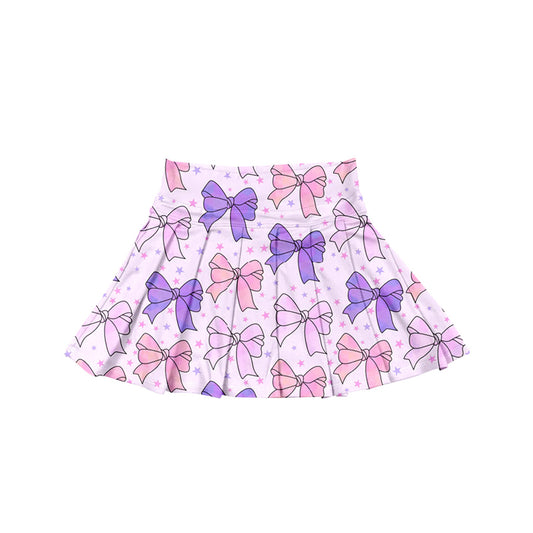 preorder GLK0119 Girls Boutique Purple Pink Bows Star Yoga Pleated Skirts 202506