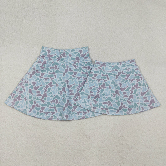GLK0132 Adult Women Boutique Puppy Duck Light Green Camouflage Yoga Skirts 202509 RTS