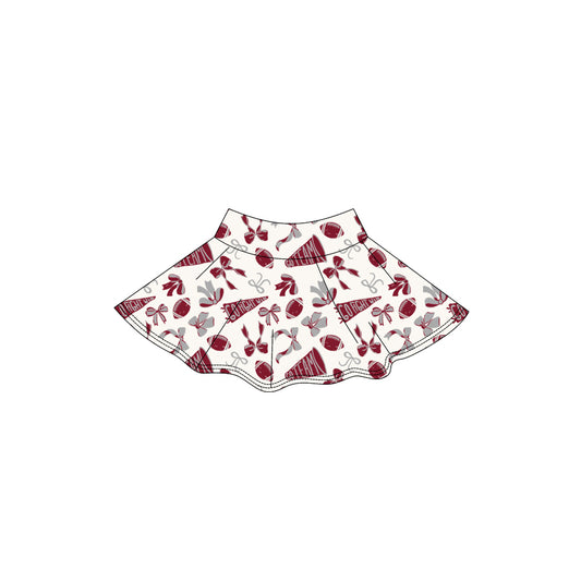 MOQ 8 preorder GLK0139 GO TEAM Dark Red Yoga Pleated Skirts 202509