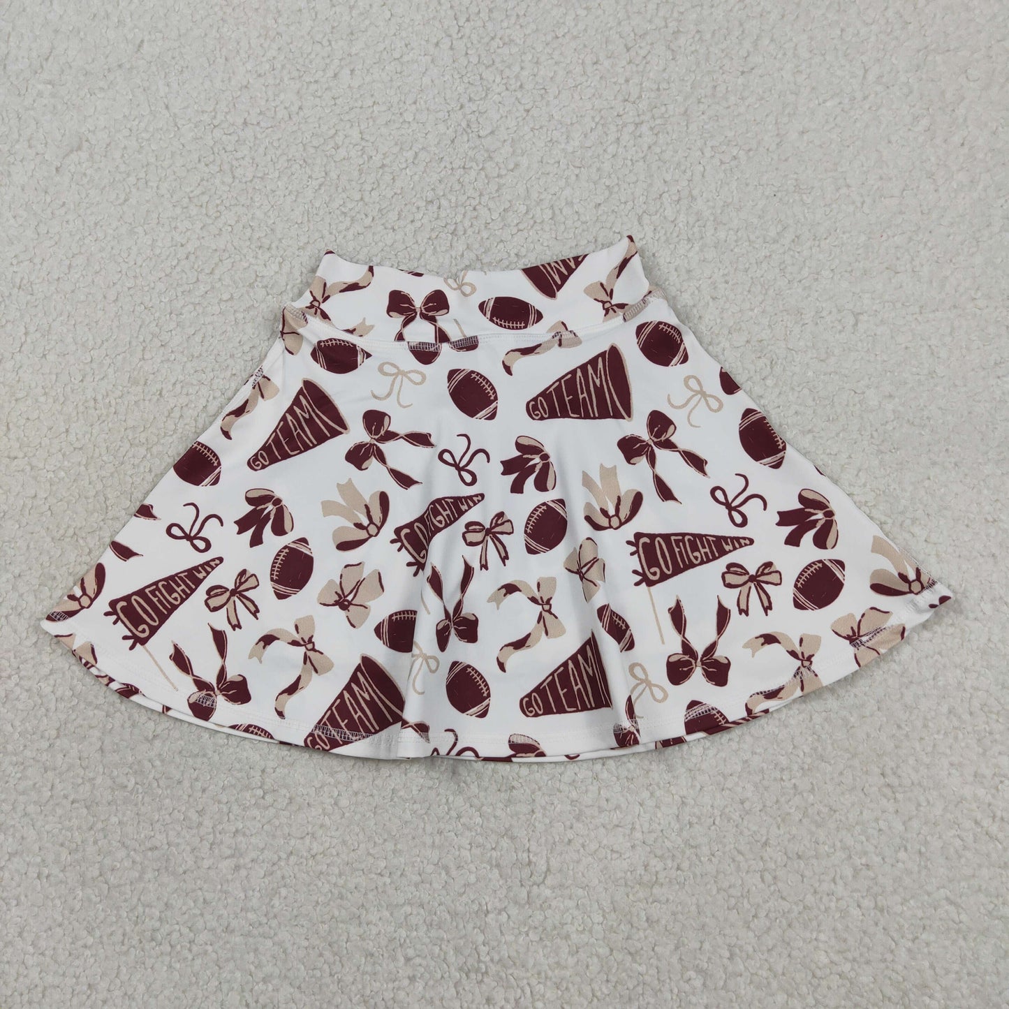 GLK0139 GO TEAM Dark Red Yoga Pleated Skirts 202604 RTS