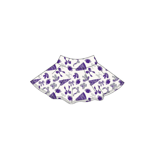 MOQ 8 preorder GLK0142 GO TEAM Purple Yoga Pleated Skirts 202509