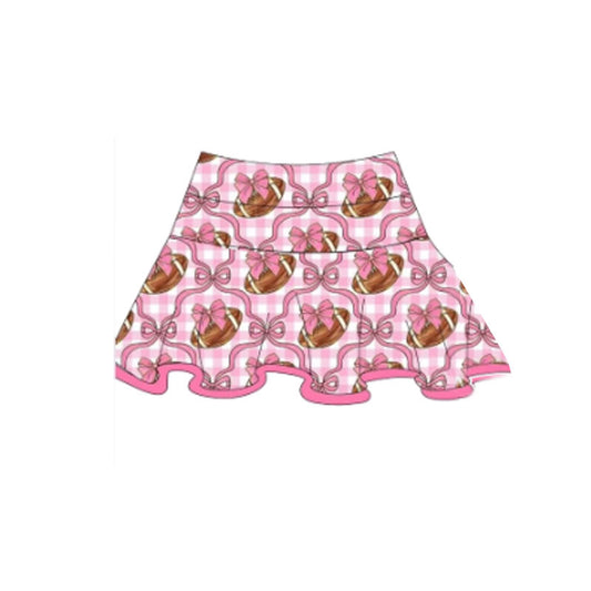 MOQ 8 preorder GLK0143 Rugby Bows Plaid Rose Red Yoga Pleated Skirts 202509
