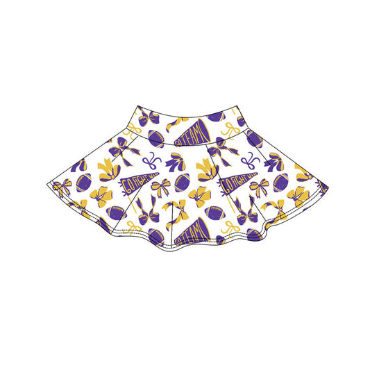 MOQ 8 preorder GLK0147 GO Team Yellow Purple Girls Yoga Skirts 202510