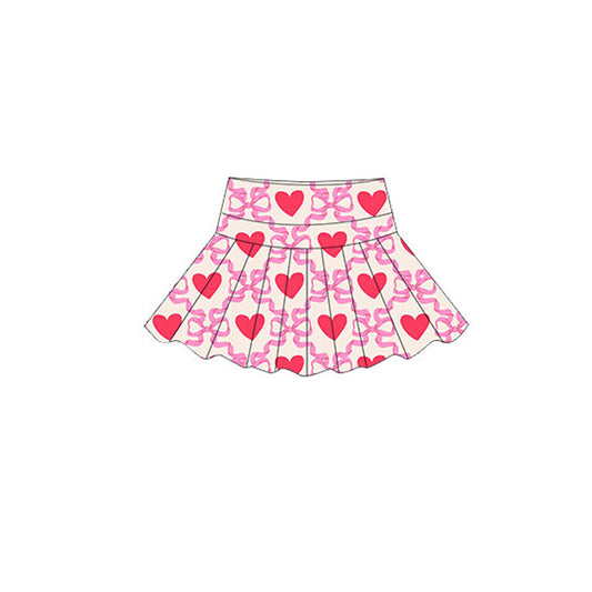 MOQ 5 preorder GLK0152 Valentine's Day Love Bows Beige Girls Yoga Skirts 202510