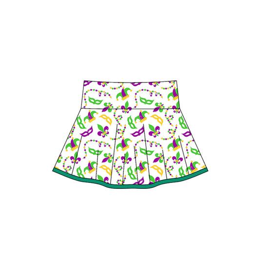 MOQ 5 preorder GLK0158 Mardi Gras Girls Yoga Skirts 202510