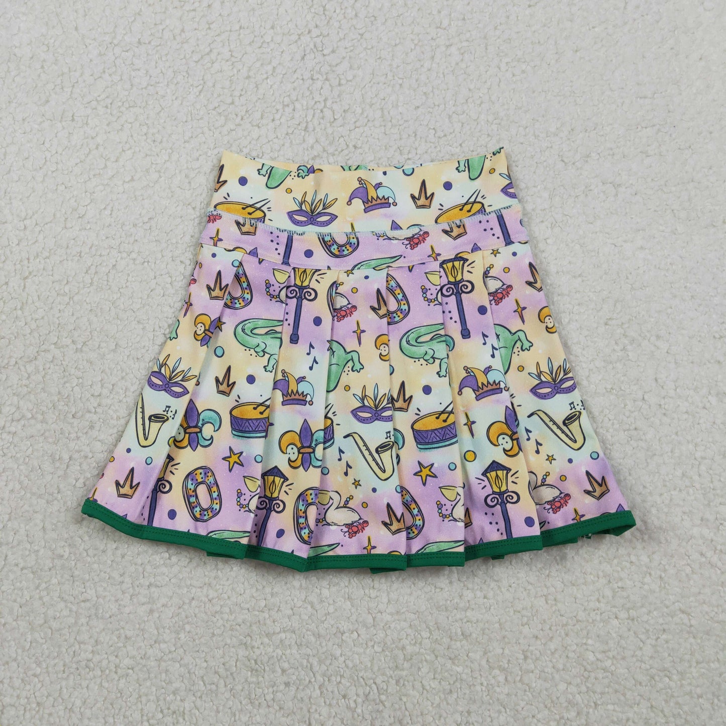 GLK0163 Mardi Gras Girls Yoga Skirts 202601 RTS