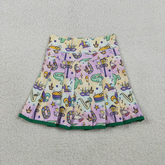 GLK0163 Mardi Gras Girls Yoga Skirts 202601 RTS