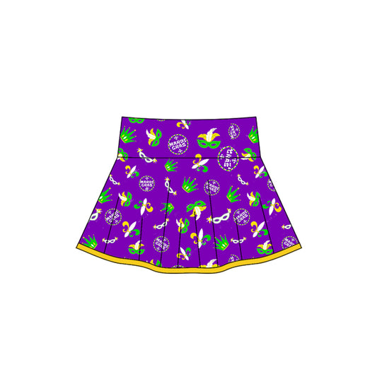 MOQ 5 preorder GLK0165 Mardi Gras Purple Girls Yoga Skirts 202510
