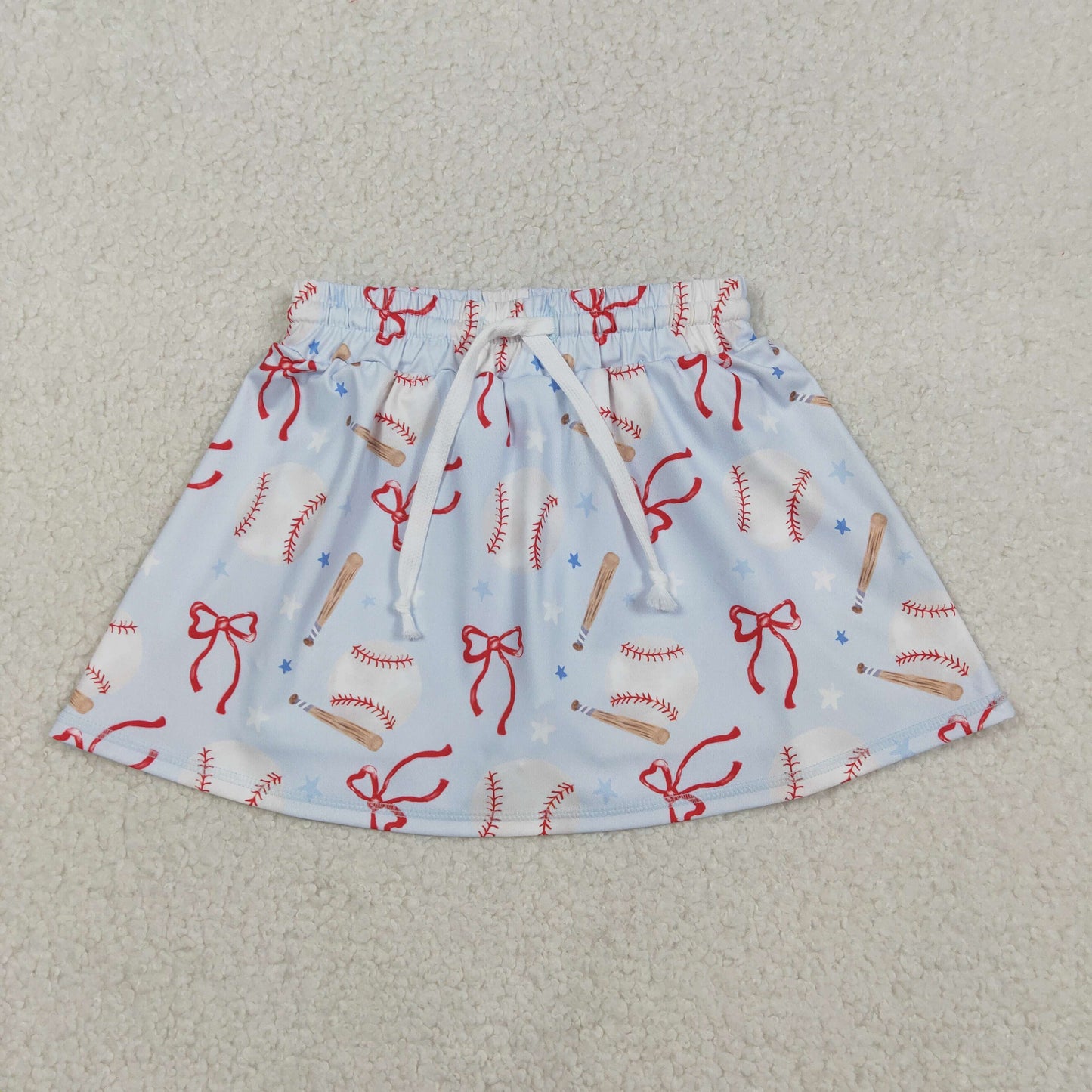 GLK0169 Baseball Bows Light Blue Girls Yoga Skirts 202512 RTS