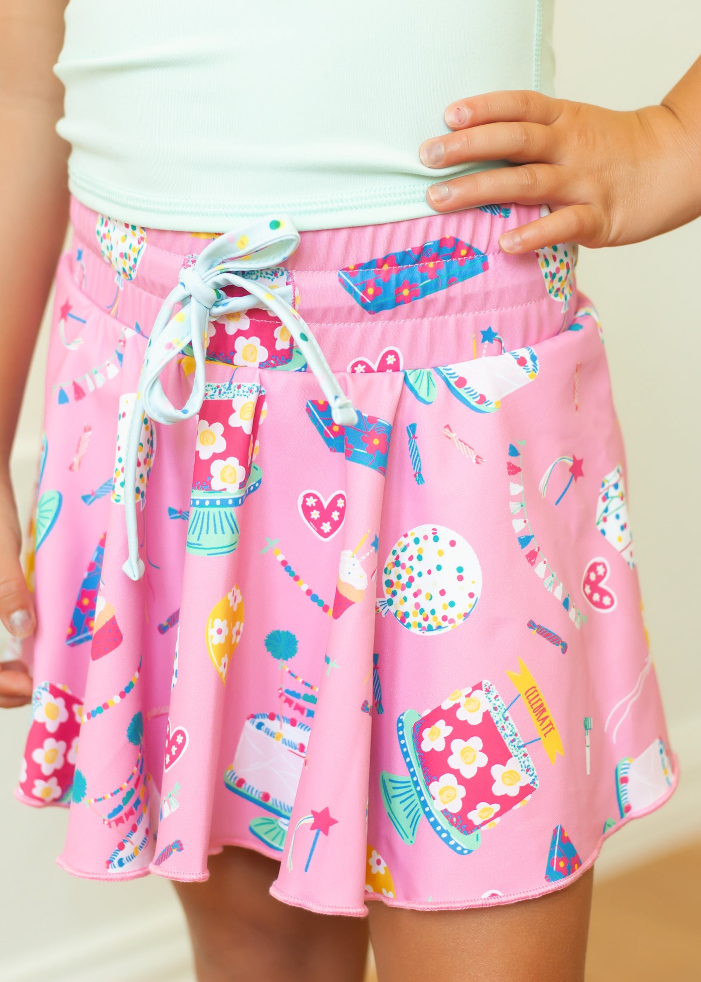 MOQ 5 preorder GLK0170 Cake Heart Pink Girls Yoga Skirts 202510