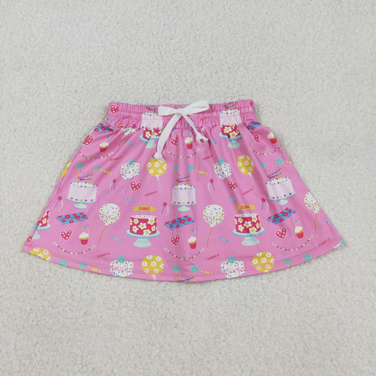GLK0170 Cake Heart Pink Girls Yoga Skirts 202512 RTS