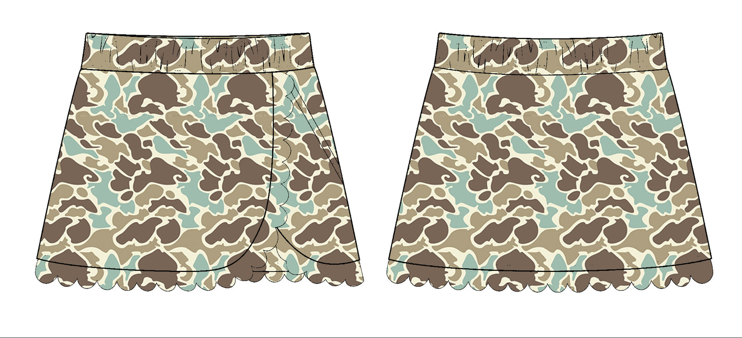 MOQ 5 preorder GLK0174 Light Green Brown Camouflage Girls Yoga Skirts 202510