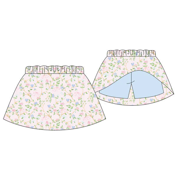 MOQ 5 preorder GLK0180 Flower Branch Leaf Light Blue Girls Skirts 202510