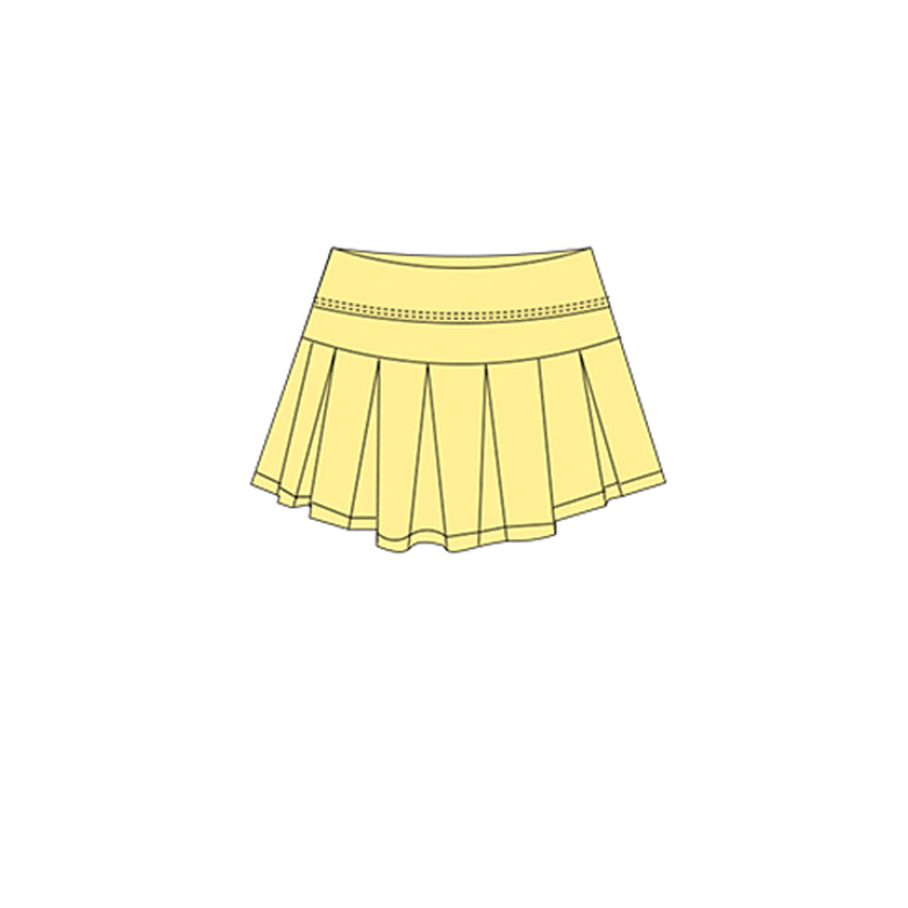 MOQ 5 preorder GLK0193 Yellow Girls Yoga Pleated Skirts 202511