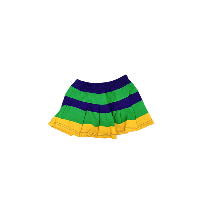 MOQ 5 PCS preorder GLK0197 Mardi Gras Stripe Girls Skirts 202511