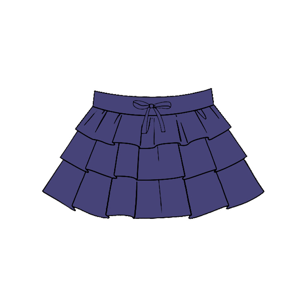 MOQ 5 PCS preorder GLK0200 Solid Purple Ruffle Girls Yoga Skirts 202511