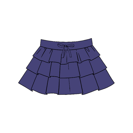 MOQ 5 PCS preorder GLK0200 Solid Purple Ruffle Girls Yoga Skirts 202511