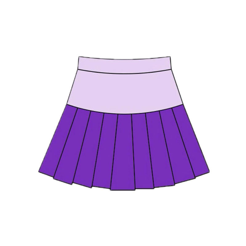 MOQ 5 preorder GLK0213 Mardi Gras Purple Girls Yoga Pleated Skirts 202511