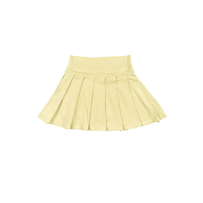 MOQ 5 preorder GLK0214 Light Yellow Girls Yoga Pleated Skirts 202511