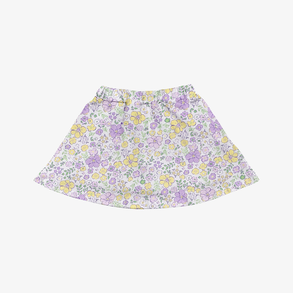 MOQ 5 PCS preorder GLK0222 Yellow Purple Flower Girls Yoga Skirts 202512