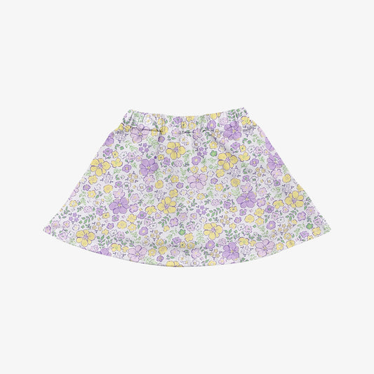 MOQ 5 PCS preorder GLK0222 Yellow Purple Flower Girls Yoga Skirts 202512