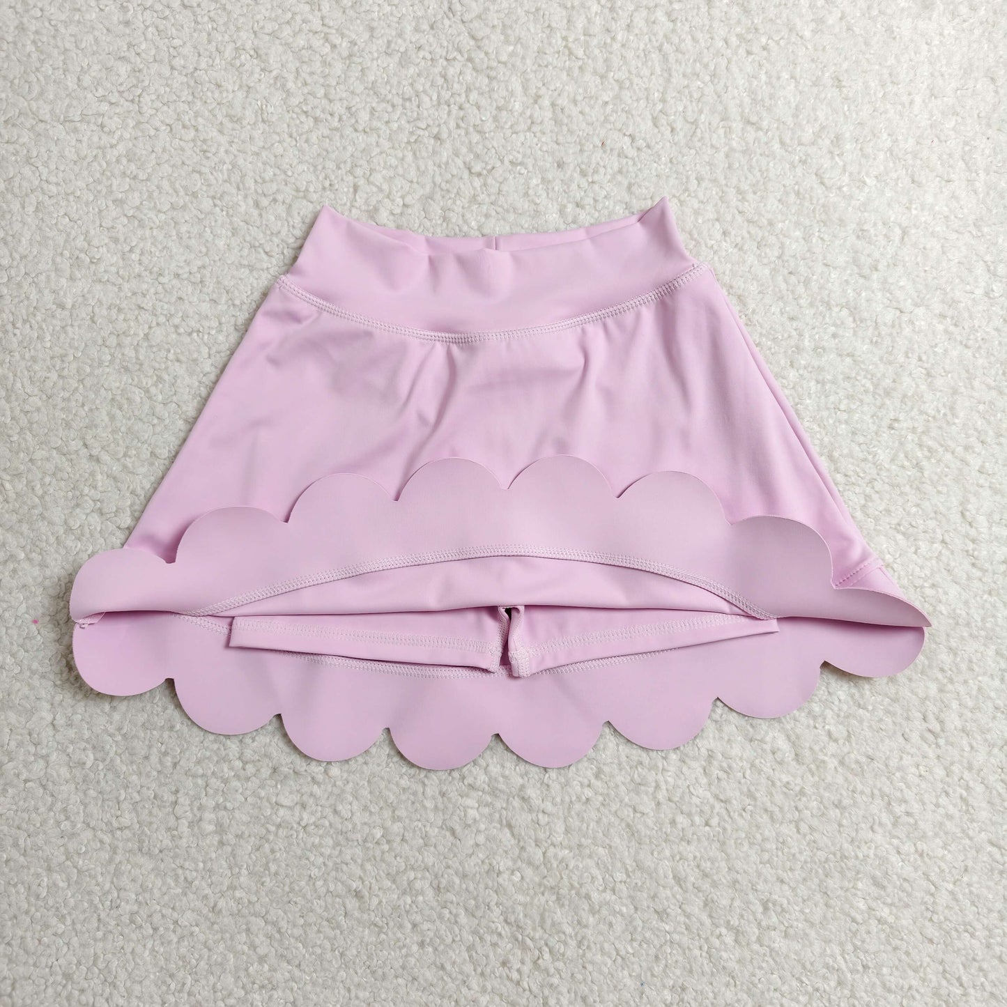 GLK0268 Solid Pink Ruffle Shorts Skirts for Girls 202606 RTS
