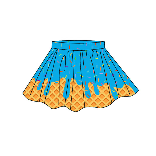 MOQ 5 PCS preorder GLK0283 Waffle Colored Drip Ice Cream Blue Green Skirts Girls Yoga Skirts 202604