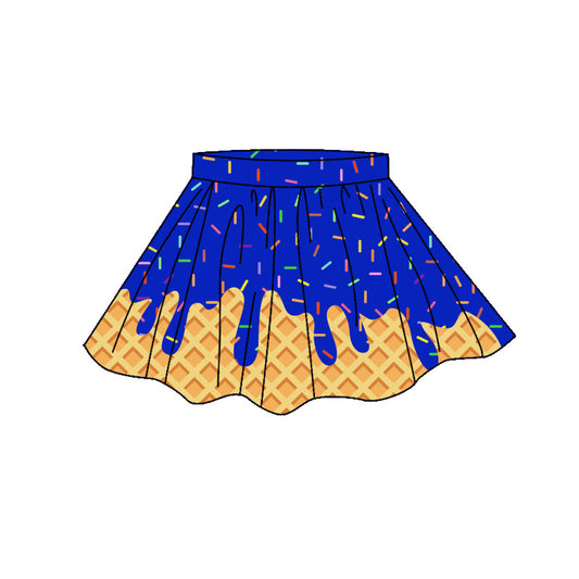 MOQ 5 PCS preorder GLK0284 Waffle Colored Drip Ice Cream Blue Skirts Girls Yoga Skirts 202604