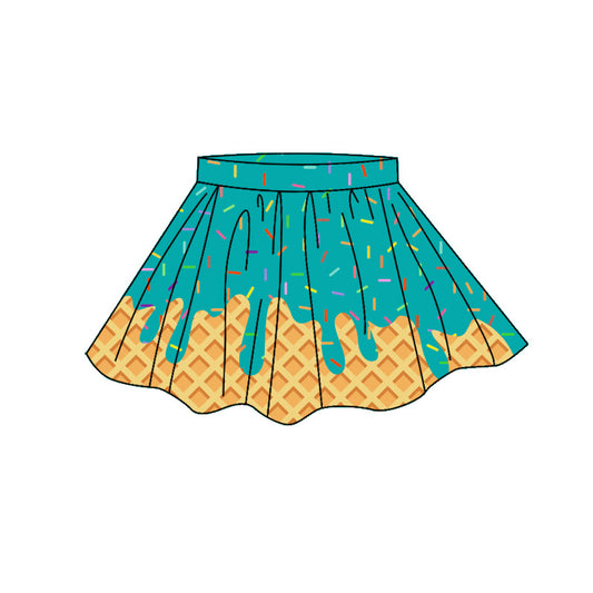 MOQ 5 PCS preorder GLK0286 Waffle Colored Drip Ice Cream Green Skirts Girls Yoga Skirts 202604