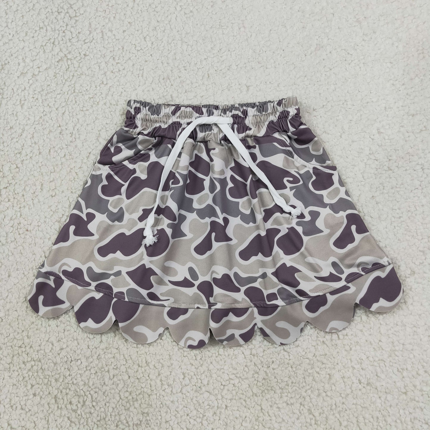 GLD1614 Hunting Camo Scallop Edge Yoga Girls Skorts Set 202609 RTS