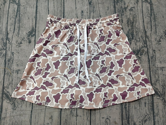 NO MOQ Preorder GLK0314 Adult Female Gray Brown Camouflage Yoga Skirts 202606