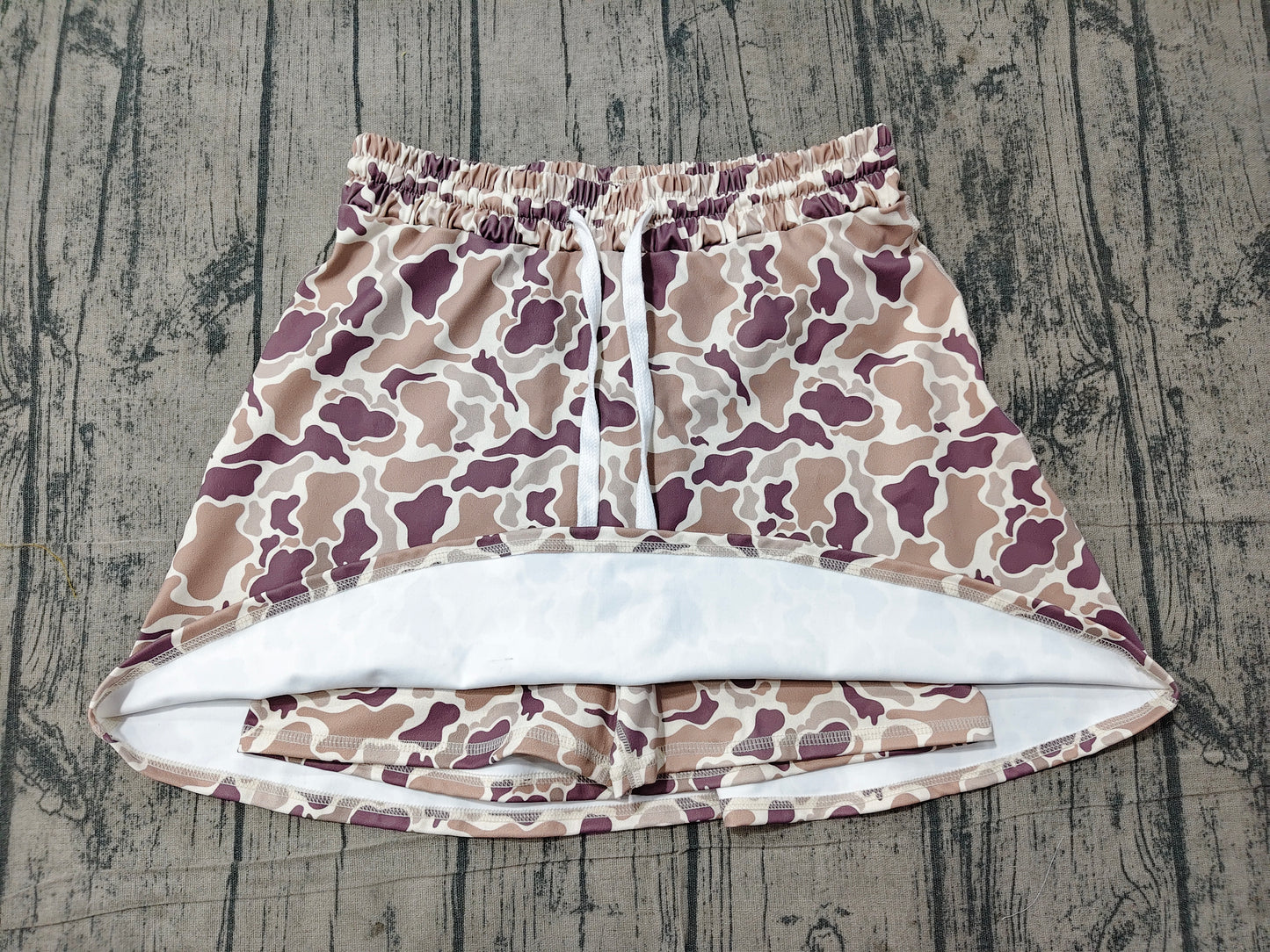 NO MOQ Preorder GLK0314 Adult Female Gray Brown Camouflage Yoga Skirts 202606
